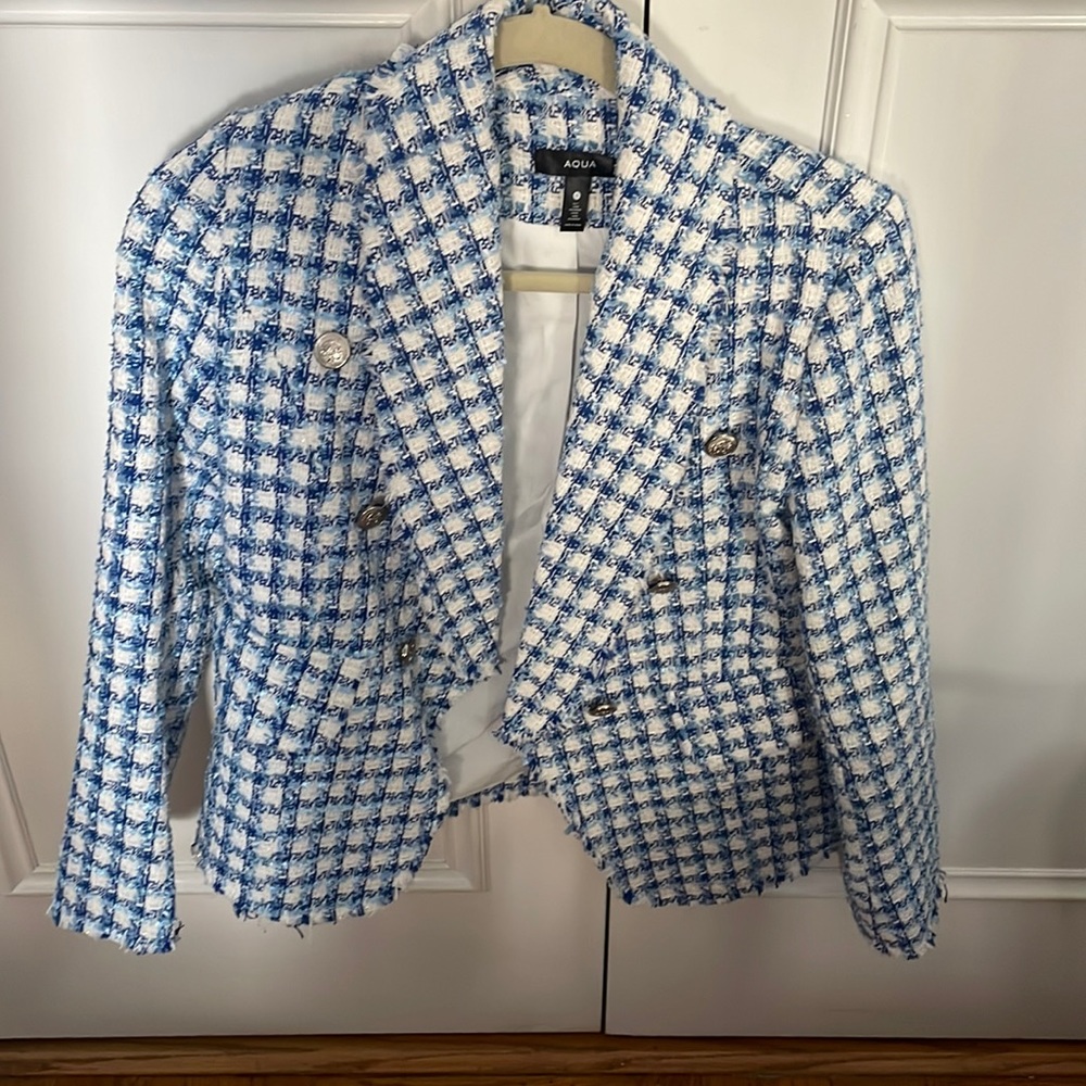 Aqua tweed blazer